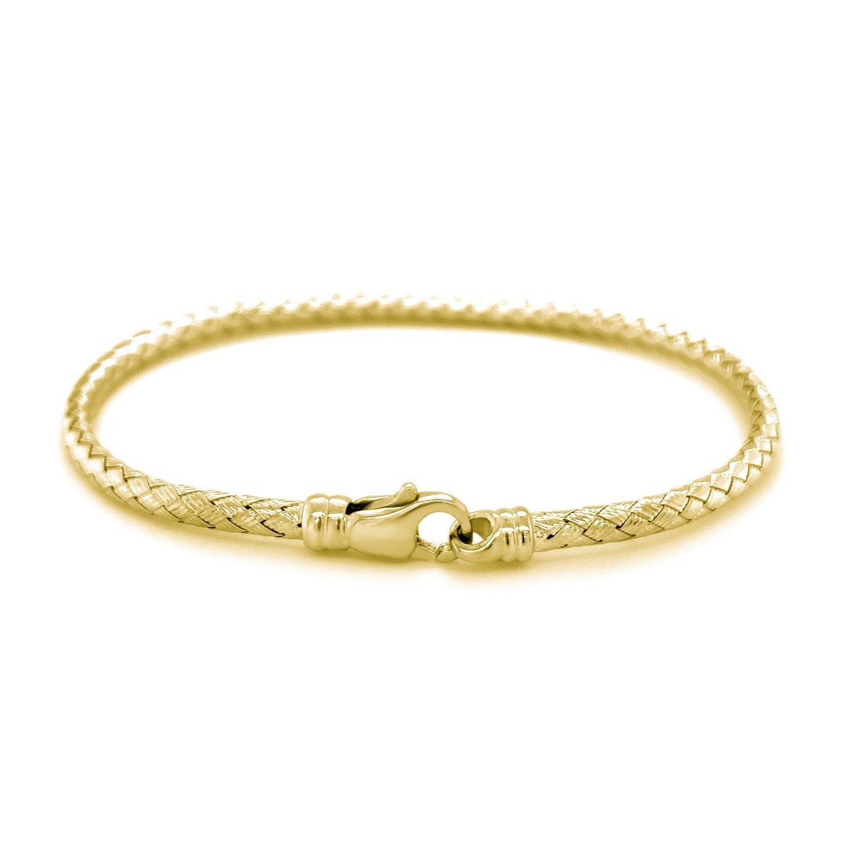 Fancy Weave Bangle in 14k Yellow Gold (3.00 mm) thumbnail 3