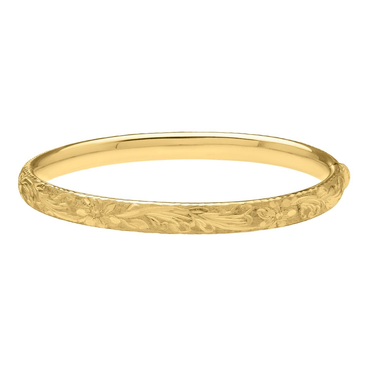 Engraved Medium Bangle in 14K Yellow Gold (6.20 mm) thumbnail 2