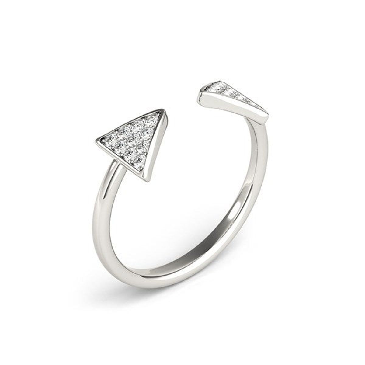 14k White Gold Diamond Arrowhead Open Ring (1/5 cttw) thumbnail 3