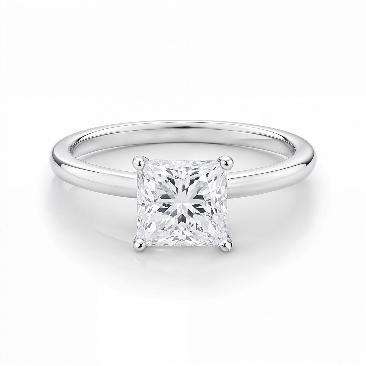 1 Carat Princess Lab Grown IGI G/VS1 Diamond Solitaire Ring in 10K White Gold thumbnail 4