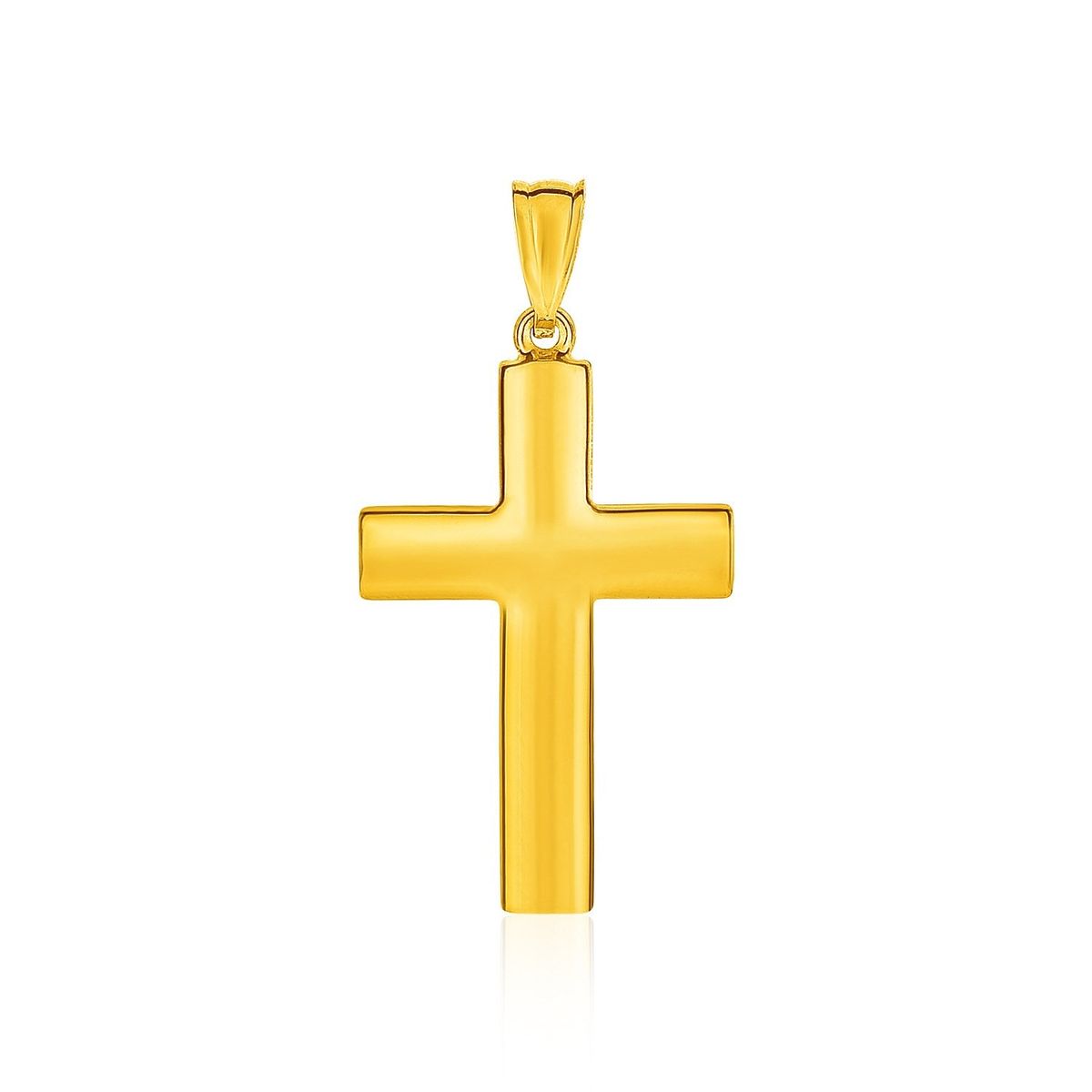 14k Yellow Gold Reversible Textured Cross Pendant thumbnail 2