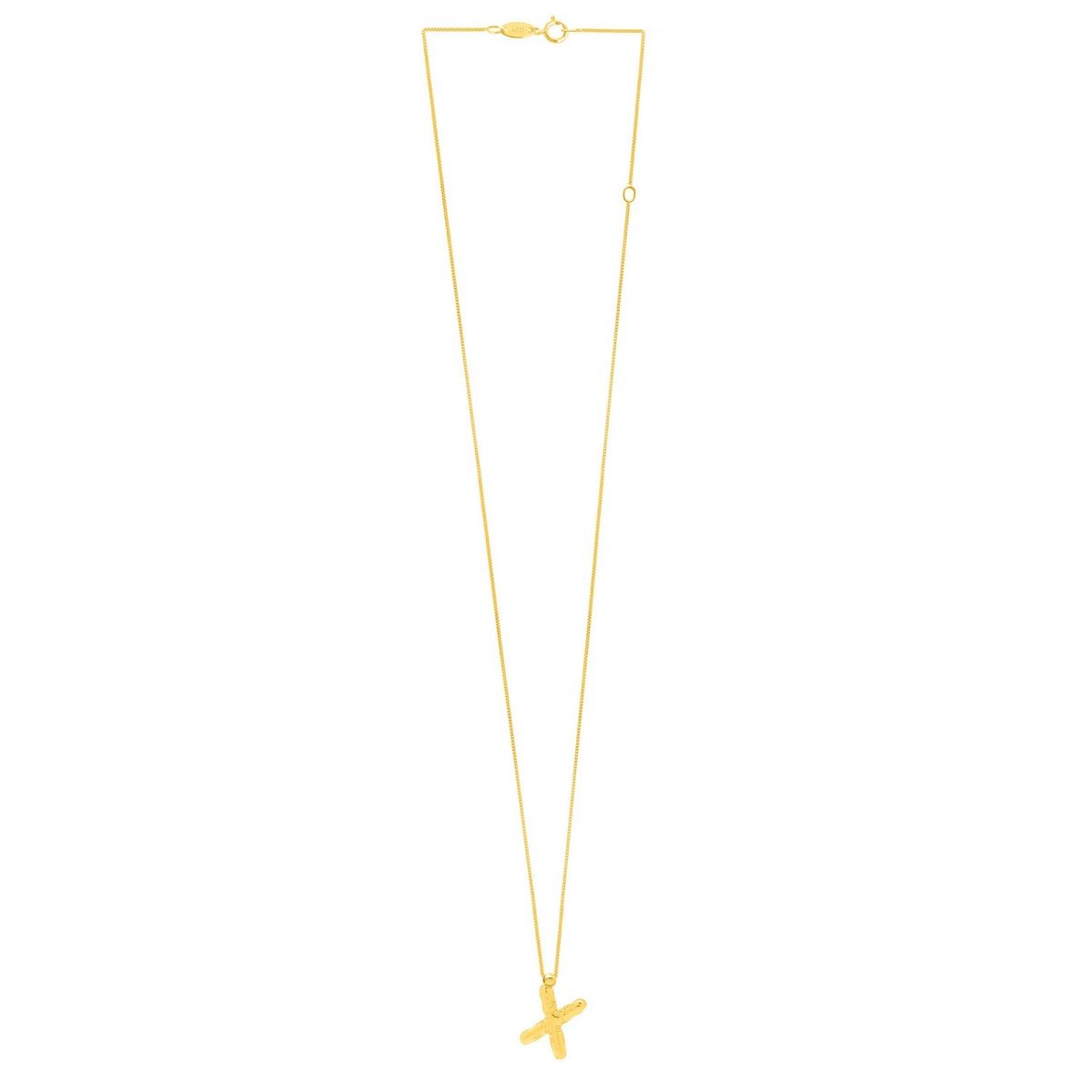 14K Yellow Gold Helium Initial X Pendant thumbnail 2