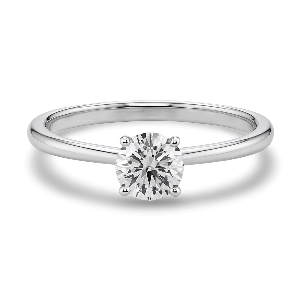 3/4 Carat Round Lab Grown IGI G/VS1 Diamond Solitaire Ring in 14K White Gold thumbnail 5