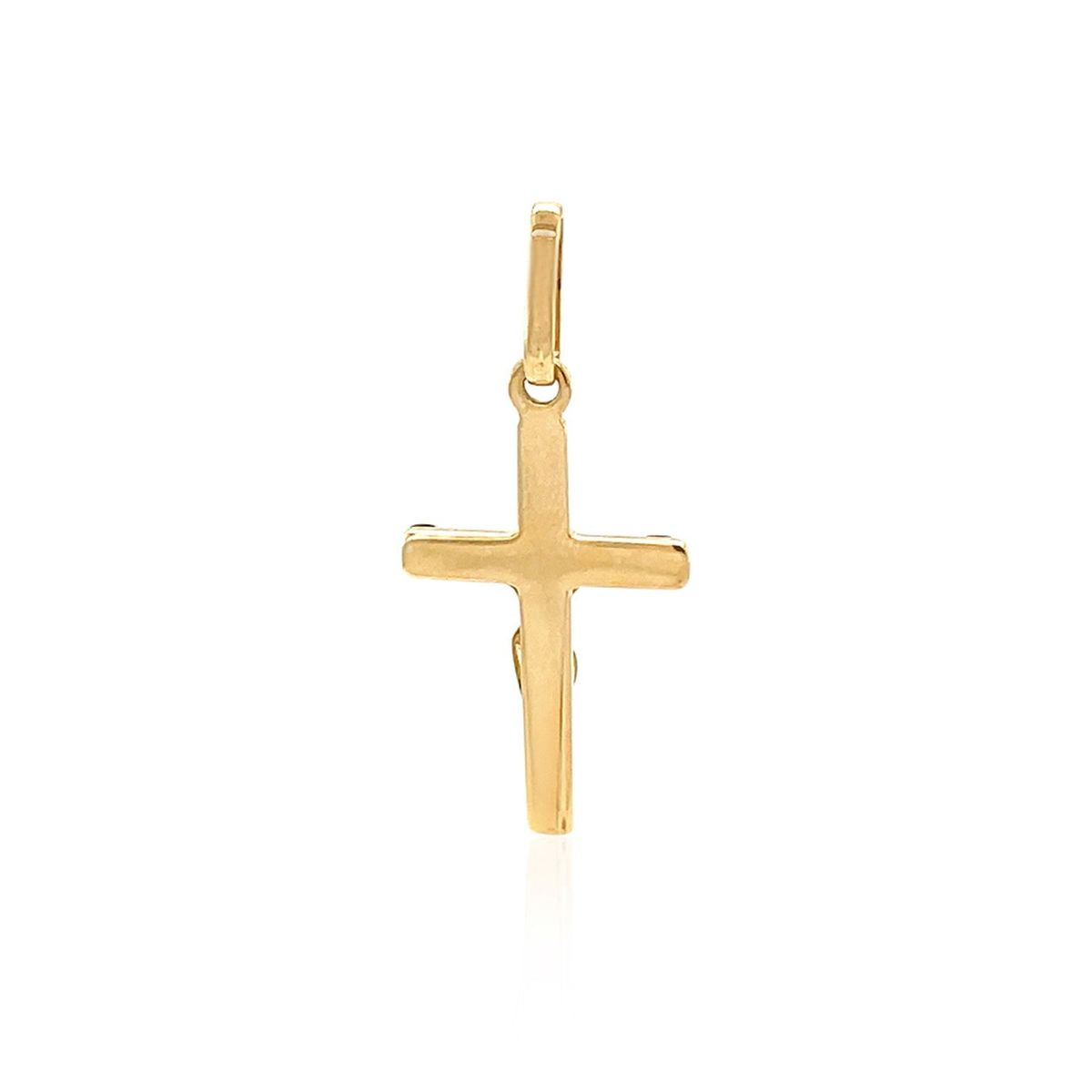14k Two Tone Gold Crucifix Motif Pendant thumbnail 2