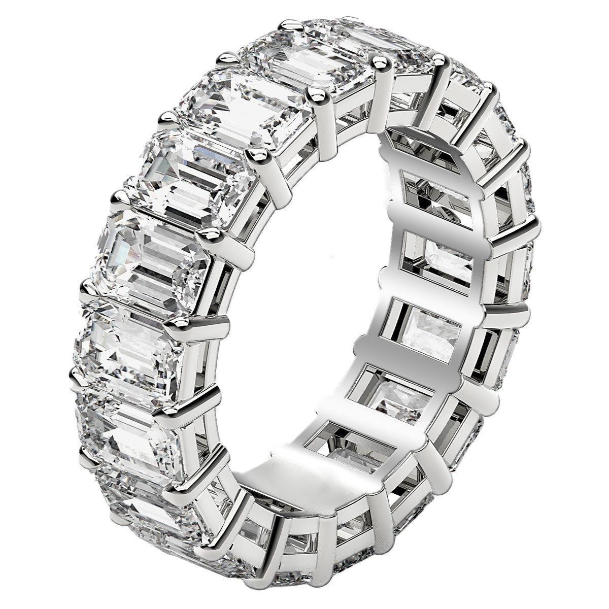 Emerald Cut Lab Grown Diamond Eternity Ring in 14k White Gold (8 cttw FG/VS2) thumbnail 4