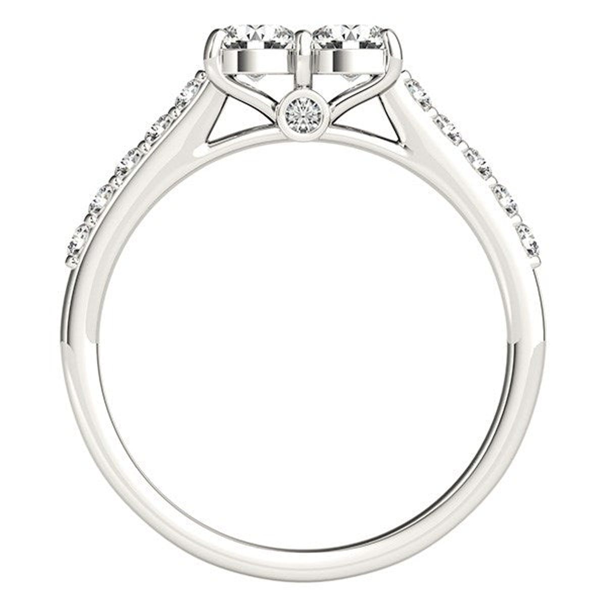 14k White Gold Round Two Stone Diamond Ring (3/4 cttw) thumbnail 2