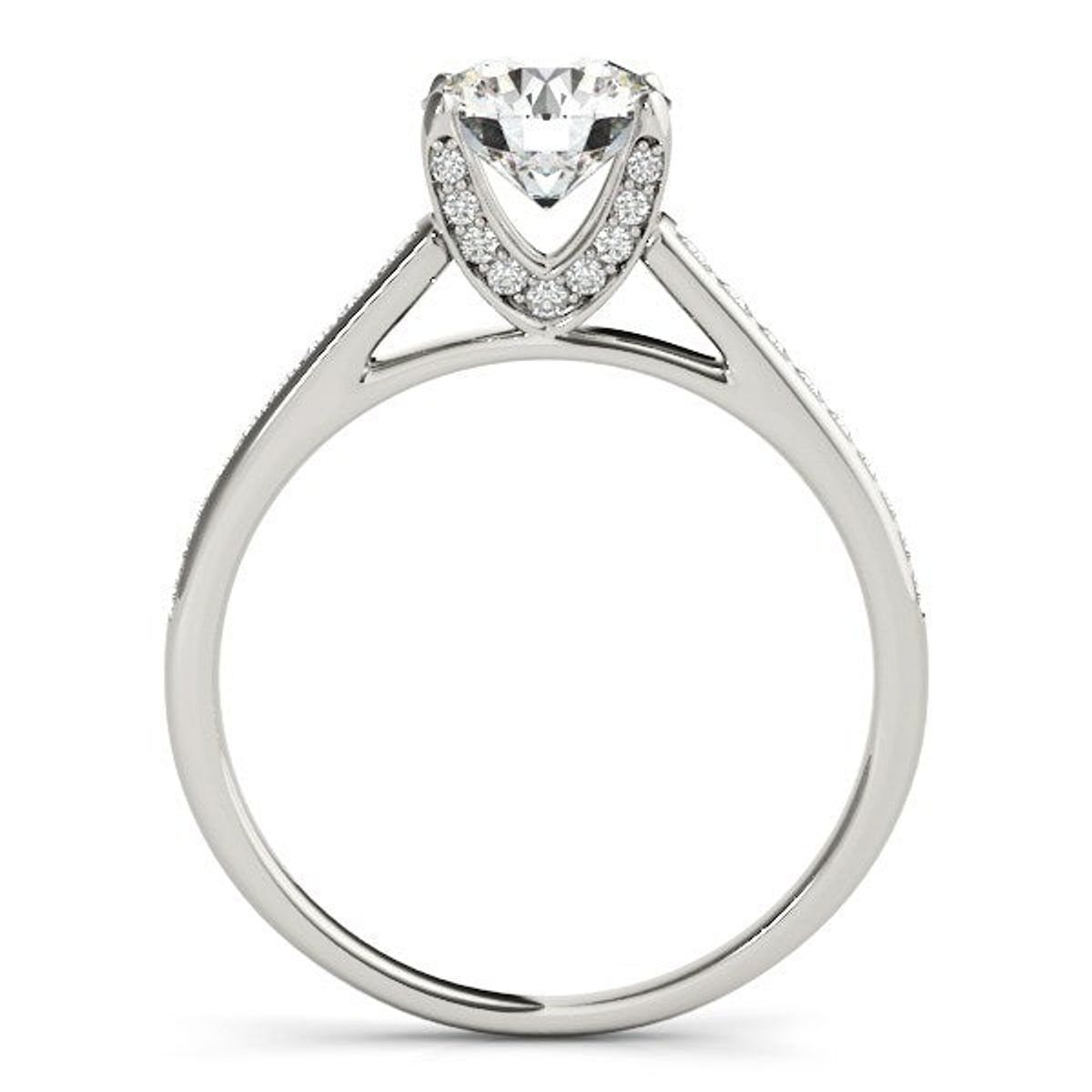 14k White Gold Diamond Engagement Ring With Cathedral Design (1 1/3 cttw) thumbnail 2