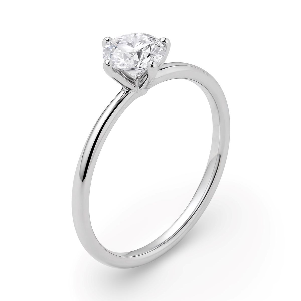 1 Carat Round Lab Grown IGI G/VS1 Diamond Solitaire Ring in 10K White Gold thumbnail 4