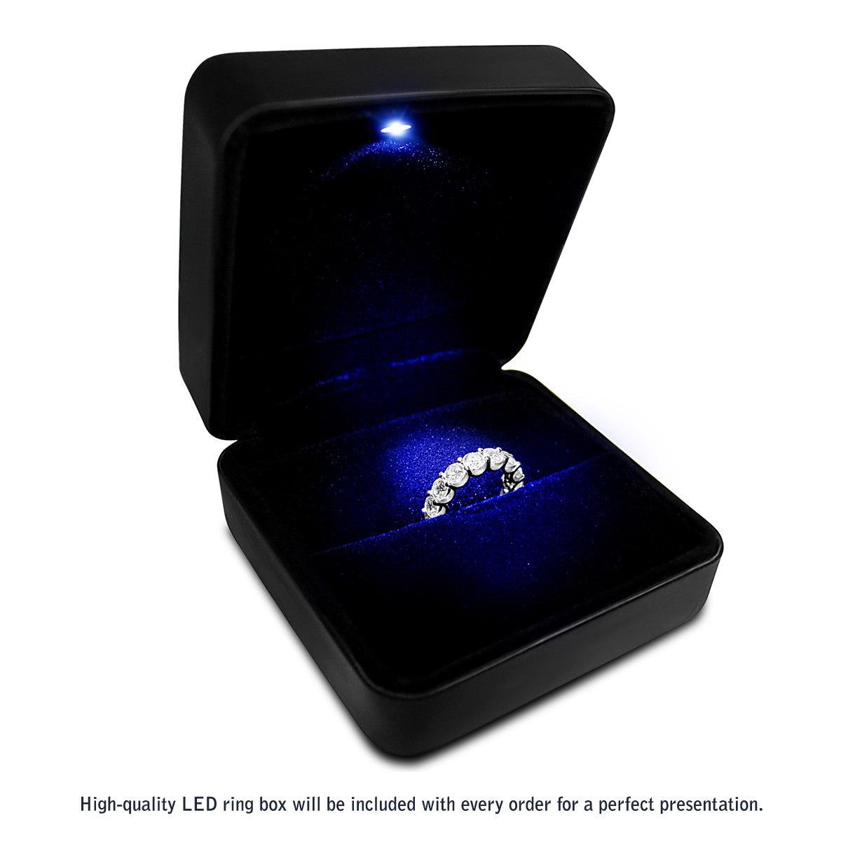 Round Cut Lab Grown Diamond Eternity Ring in 14k White Gold (6 cttw FG/VS2) thumbnail 6