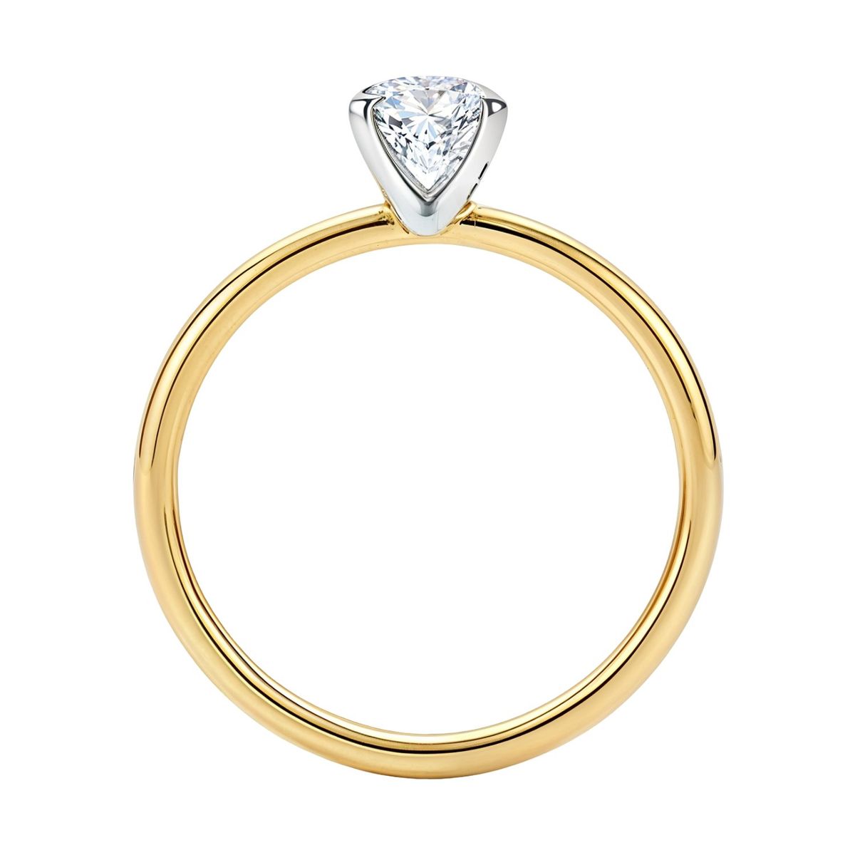 1 Carat Emerald Lab Grown IGI G/VS1 Diamond Solitaire Ring in 10K Yellow Gold thumbnail 5