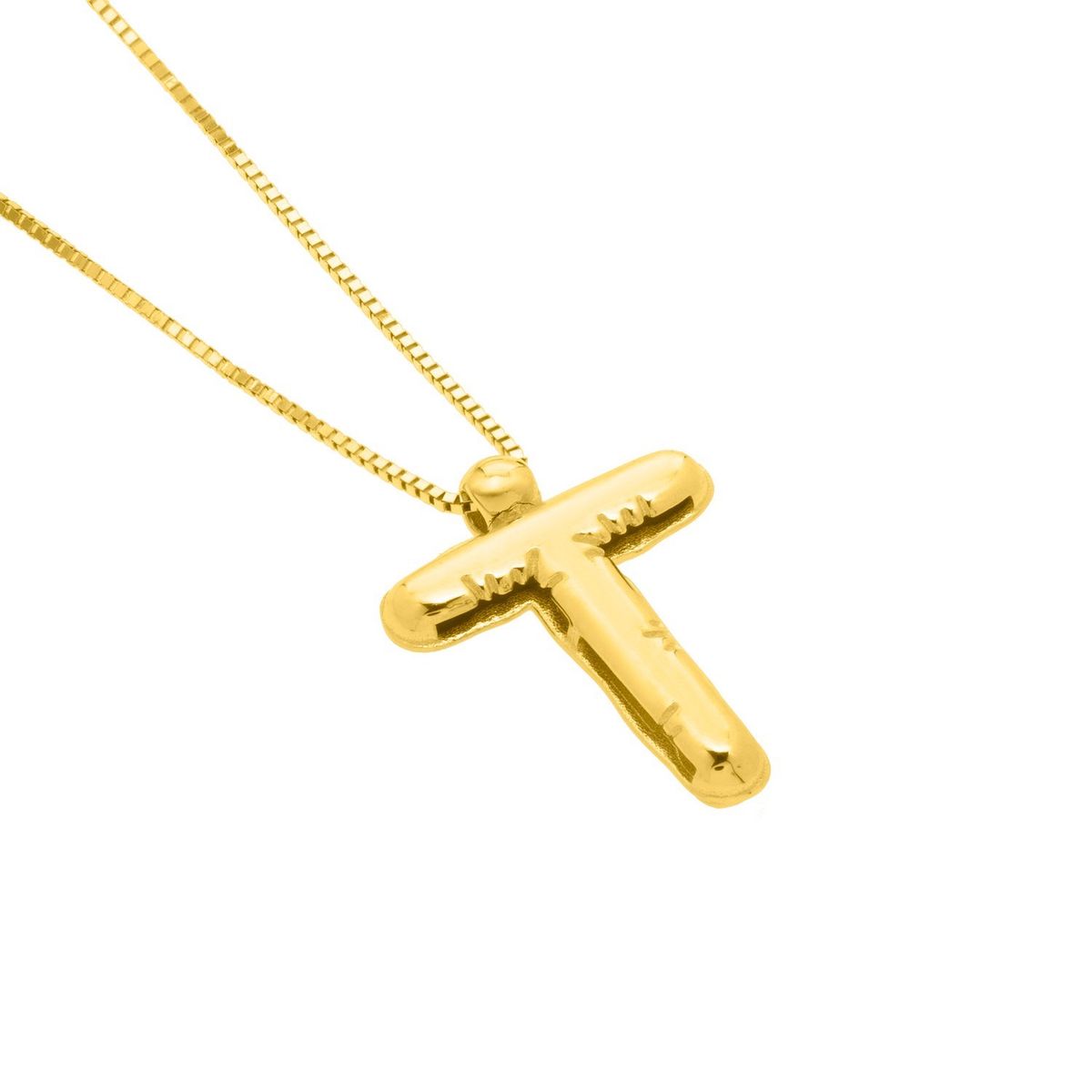 14K Yellow Gold Helium Initial T Pendant thumbnail 3