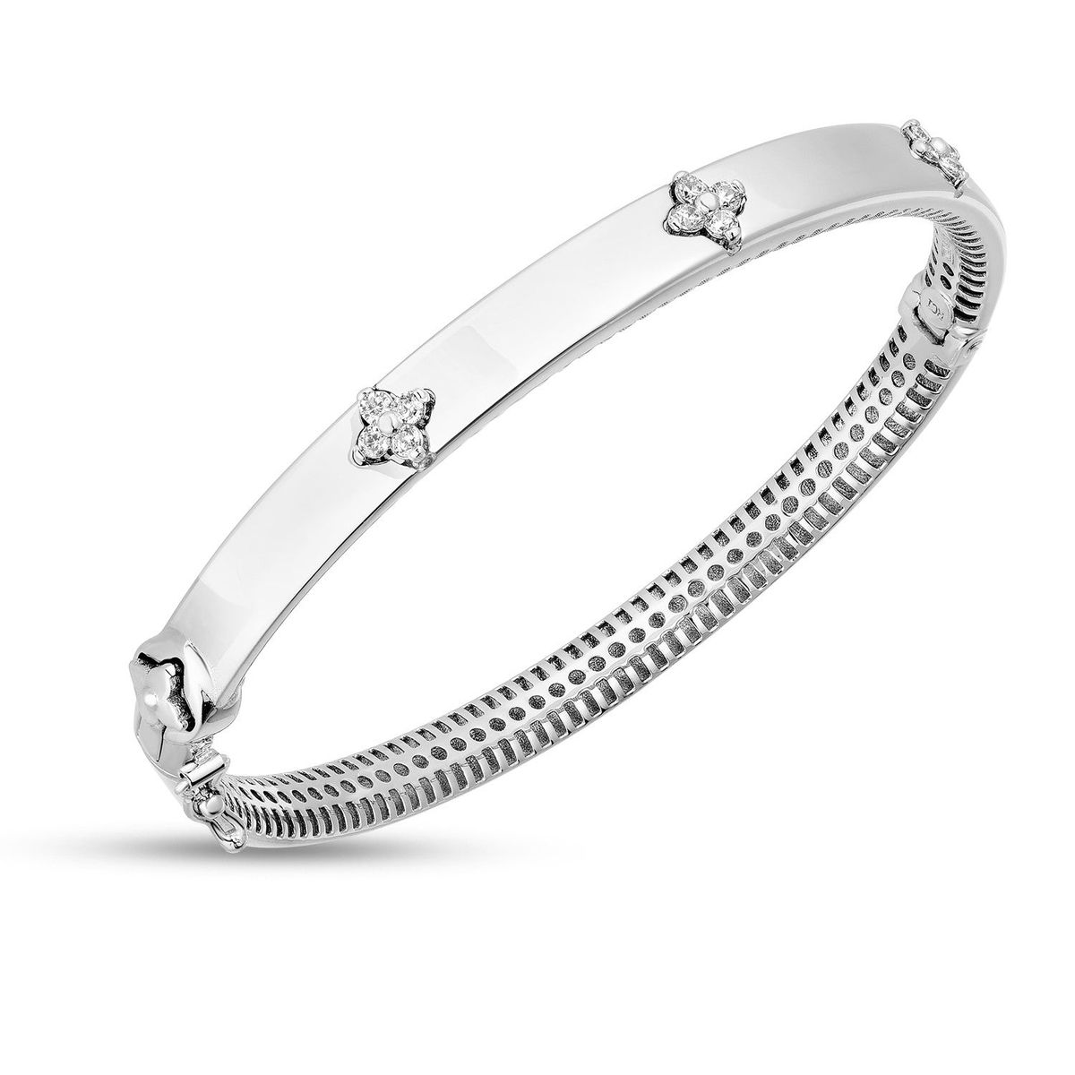 14k White Gold Trilogy Diamond Bangle (5.40 mm) thumbnail 2