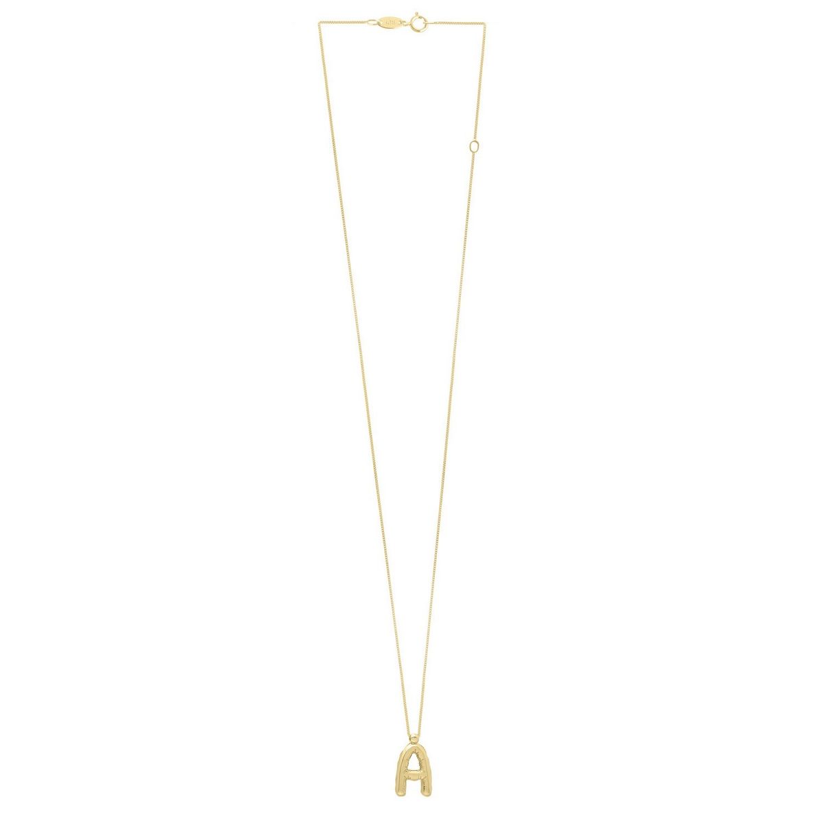 14K Yellow Gold Helium Initial A Pendant thumbnail 2