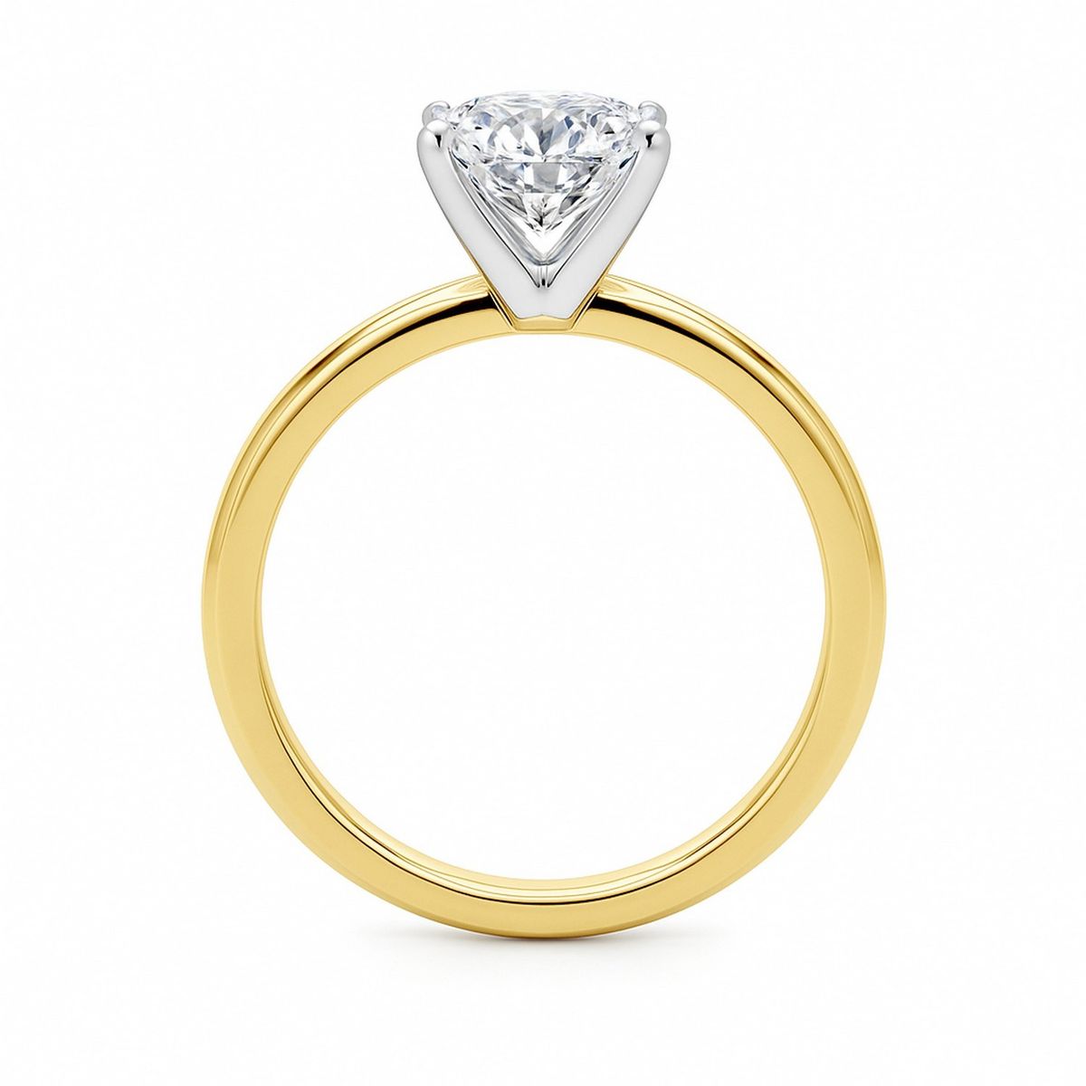 1.50Ct Cushion Lab Grown IGI G/VS1 Diamond Ring in 10K Yellow Gold thumbnail 5