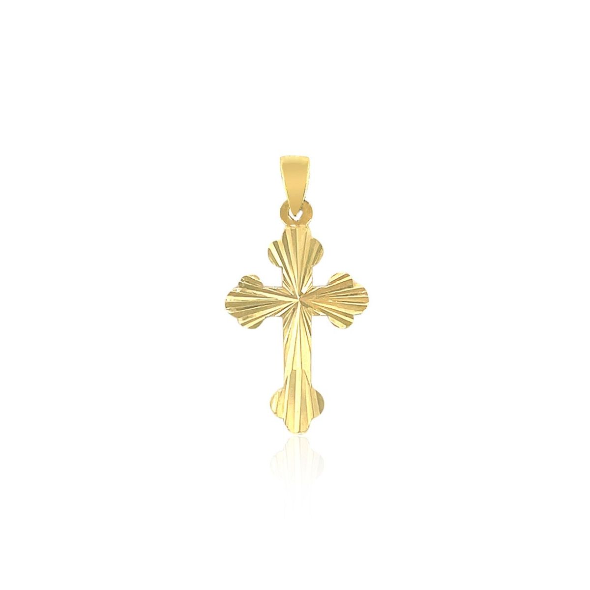 14k Tri Color Gold Cross Pendant thumbnail 2