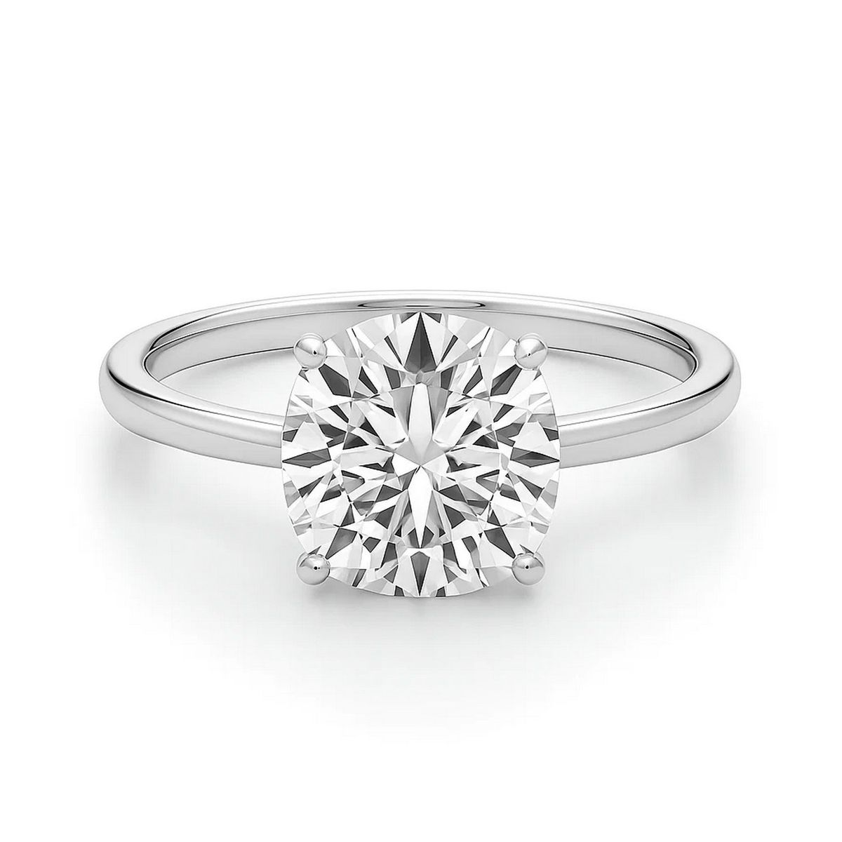 3 Carat Cushion Lab Grown IGI G/VS1 Diamond Solitaire Ring in 14K White Gold thumbnail 4