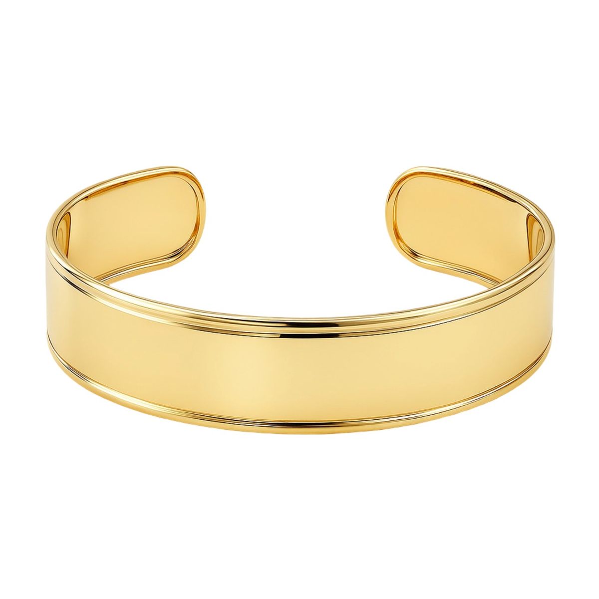 Designer Classic Cuff Bangle in 14K Yellow Gold (20.40 mm) thumbnail 2