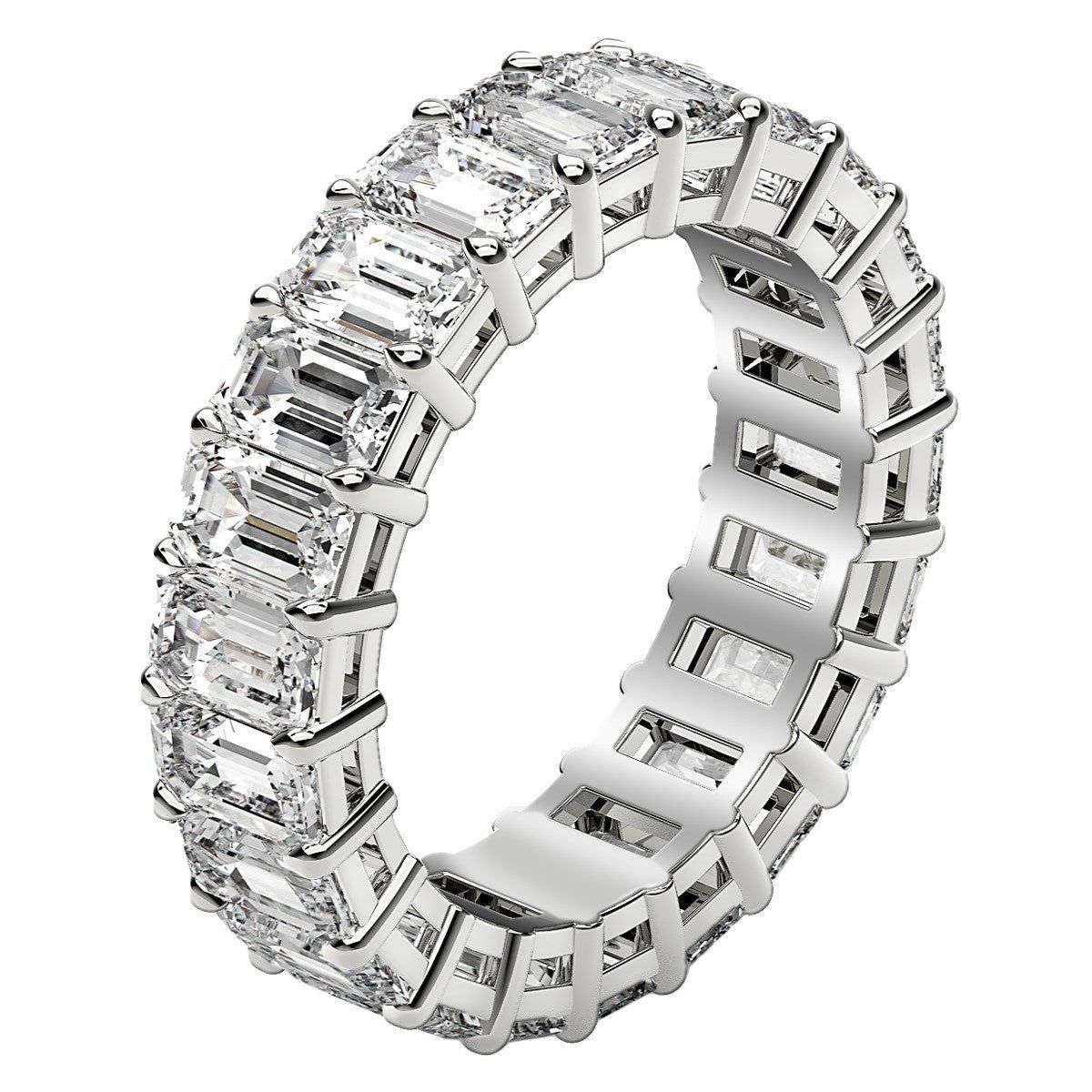 Emerald Cut Lab Grown Diamond Eternity Ring in 14k White Gold (6 cttw FG/VS2) thumbnail 4