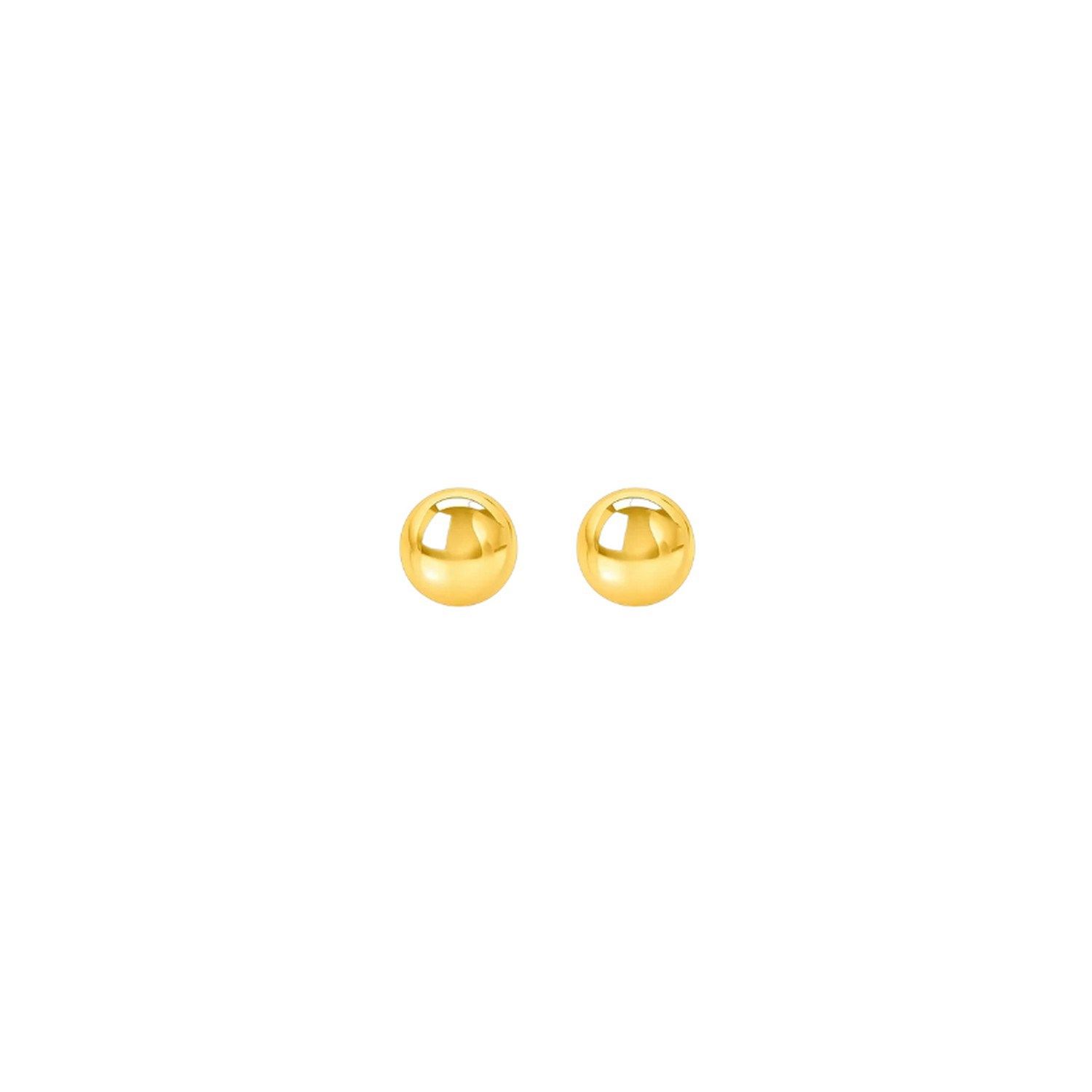 14k Yellow Gold Round Stud Earrings (6.0 mm)