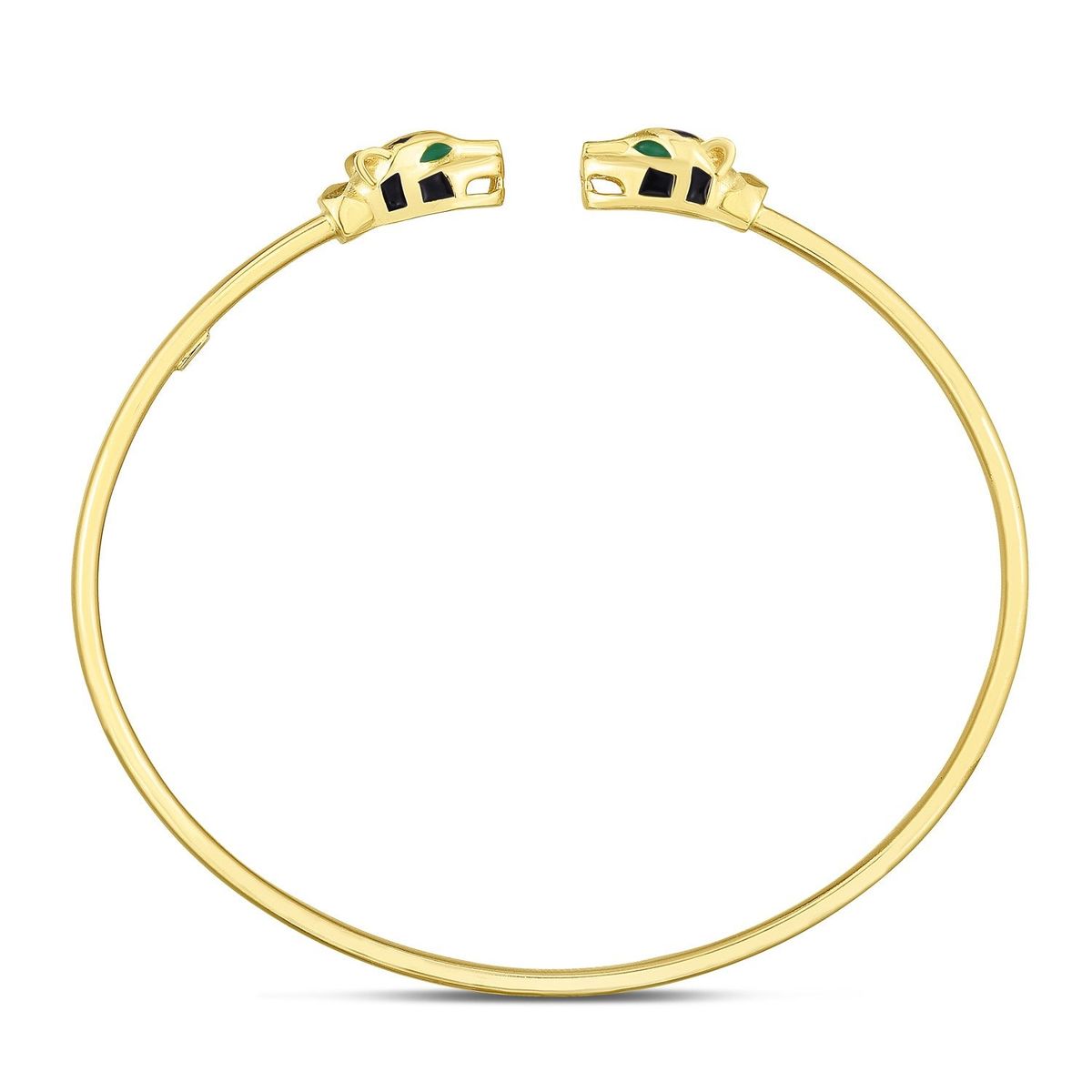 14k Yellow Gold Panther Bangle (3.00 mm) thumbnail 3
