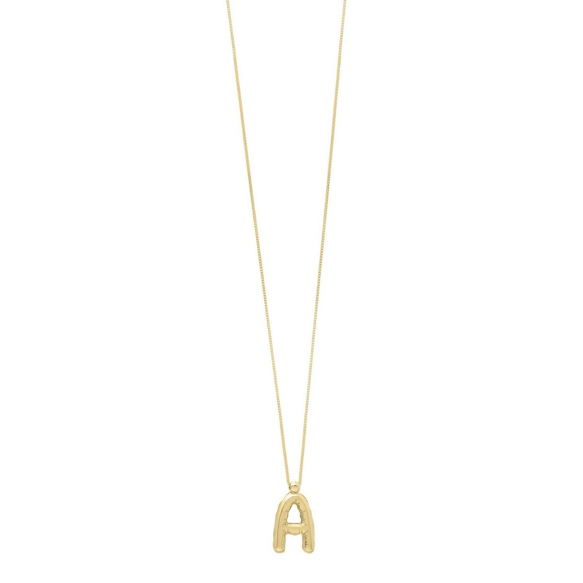 14K Yellow Gold Helium Initial A Pendant