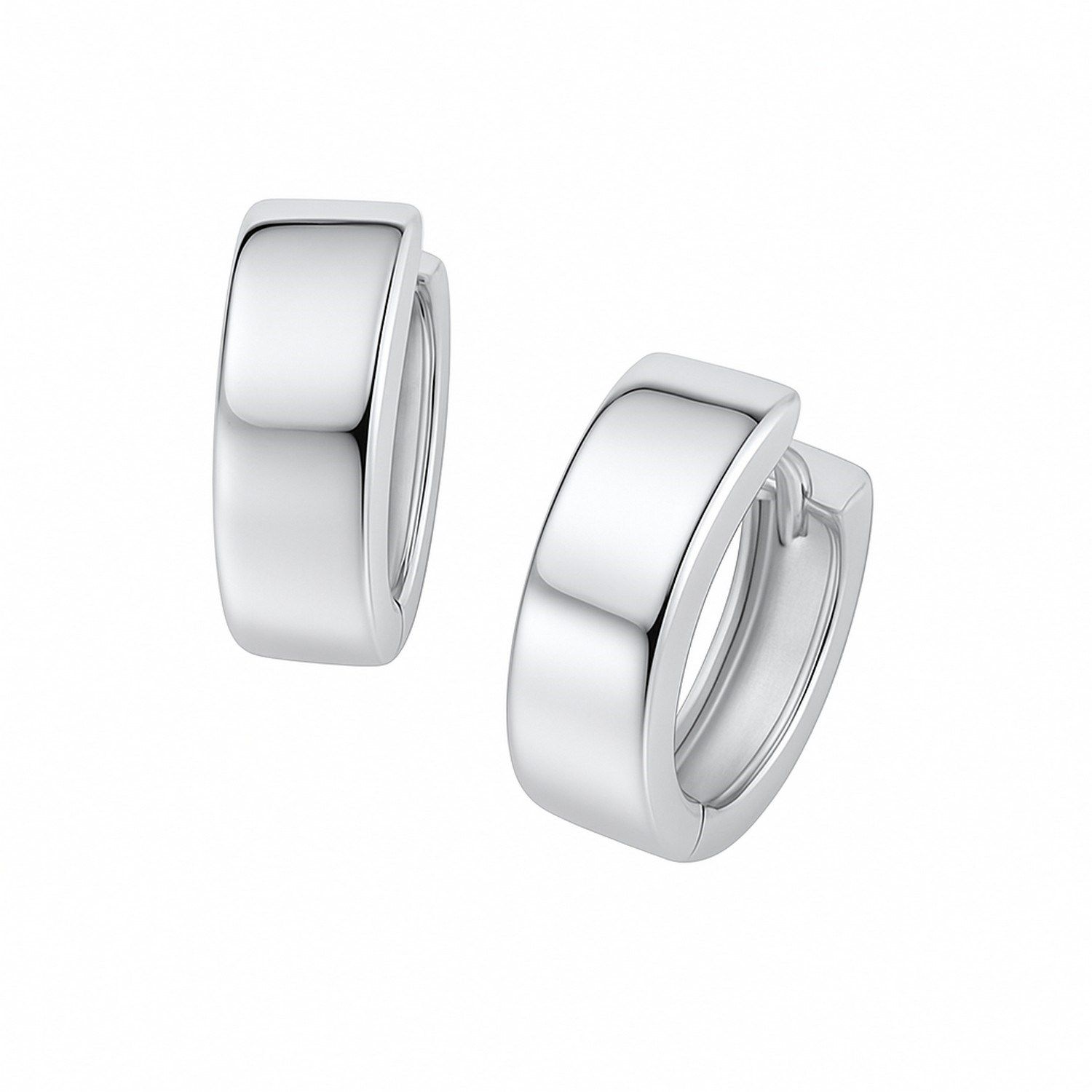 14k White Gold Snuggable Hoop Earrings