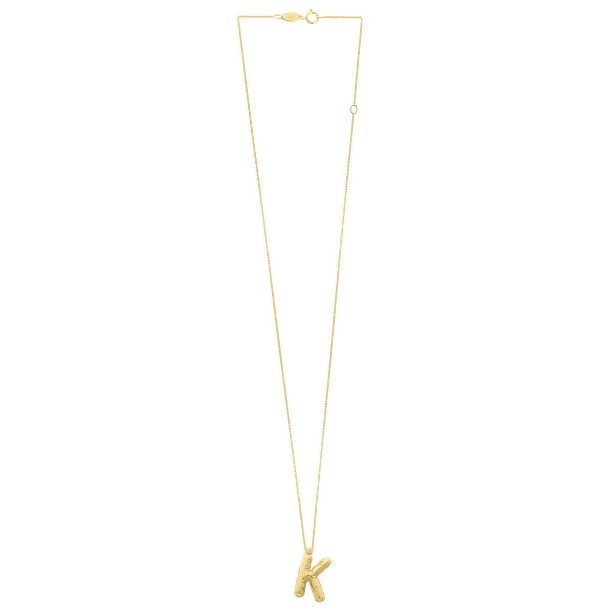 14K Yellow Gold Helium Initial K Pendant thumbnail 2