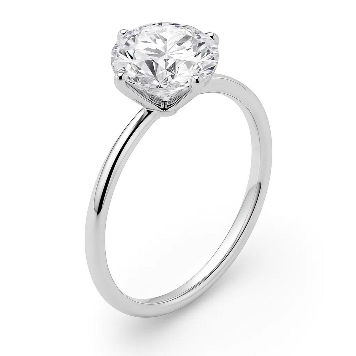 3 Carat Round Lab Grown IGI G/VS1 Diamond Solitaire Ring in 10K White Gold thumbnail 4