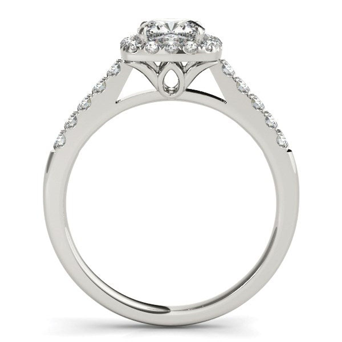 14k White Gold Square Outer Shape Round Diamond Engagement Ring (3/4 cttw) thumbnail 2