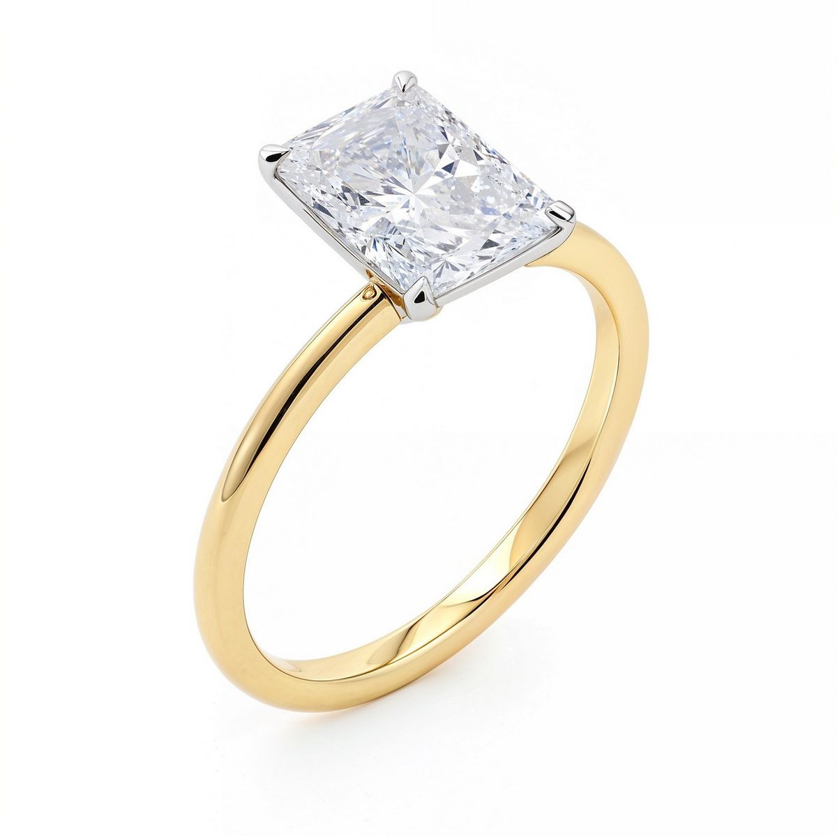 2 Carat Radiant Lab Grown IGI G/VS1 Diamond Solitaire Ring in 10K Yellow Gold thumbnail 3