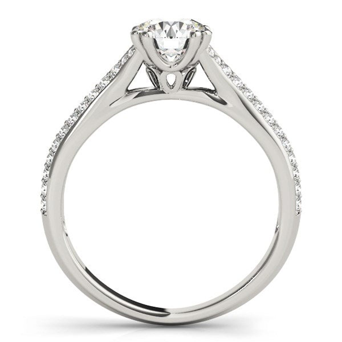 14k White Gold Double Prong Multirow Band Diamond Engagement Ring (1 1/8 cttw) thumbnail 2