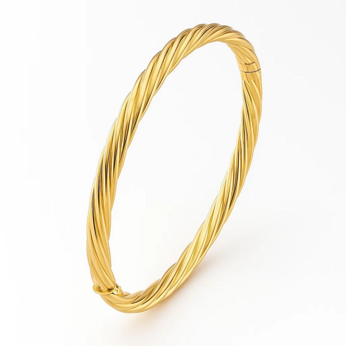 14k Yellow Gold Twist Bangle (5.30 mm) thumbnail 3
