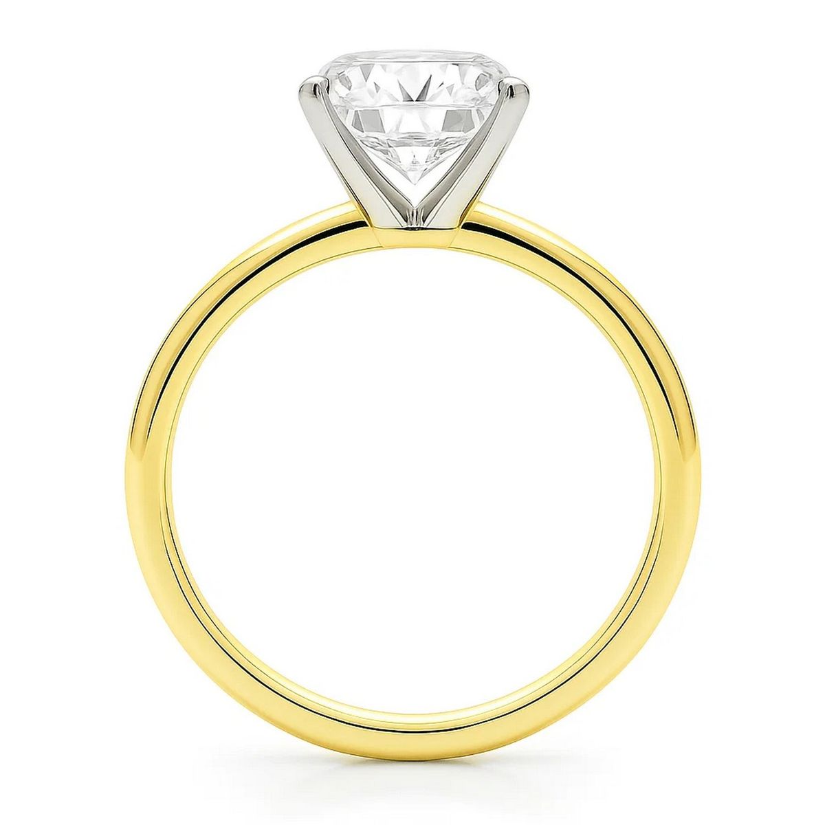 5 Carat Radiant Lab Grown IGI G/VS1 Diamond Solitaire Ring in 14K Yellow Gold thumbnail 5