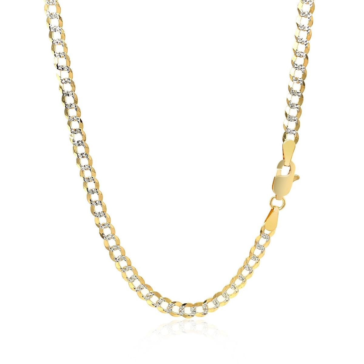 14k Two Tone Gold Pave Curb Chain (3.60 mm) thumbnail 2