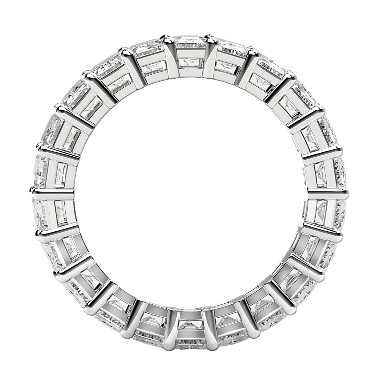 Emerald Cut Lab Grown Diamond Eternity Ring in 14k White Gold (4 cttw FG/VS2) thumbnail 3