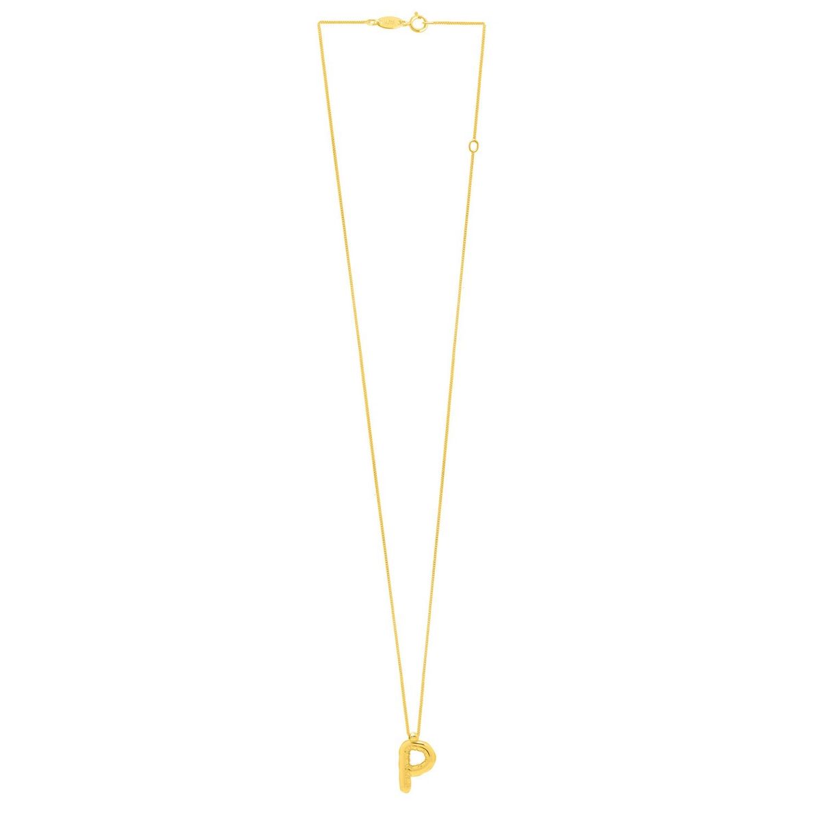 14K Yellow Gold Helium Initial P Pendant thumbnail 2
