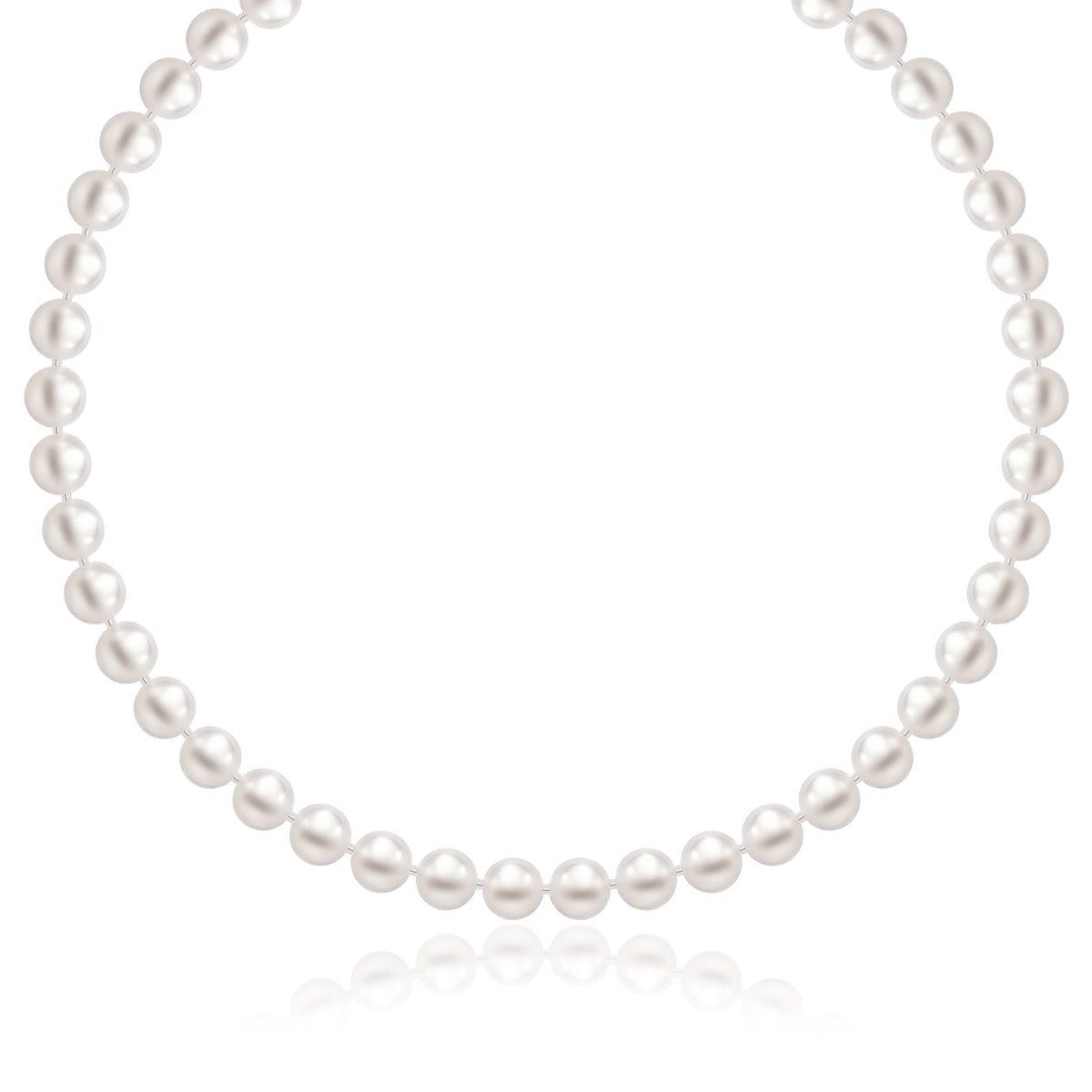 14k Yellow Gold Necklace with White Freshwater Cultured Pearls (6.0mm to 6.5mm)
