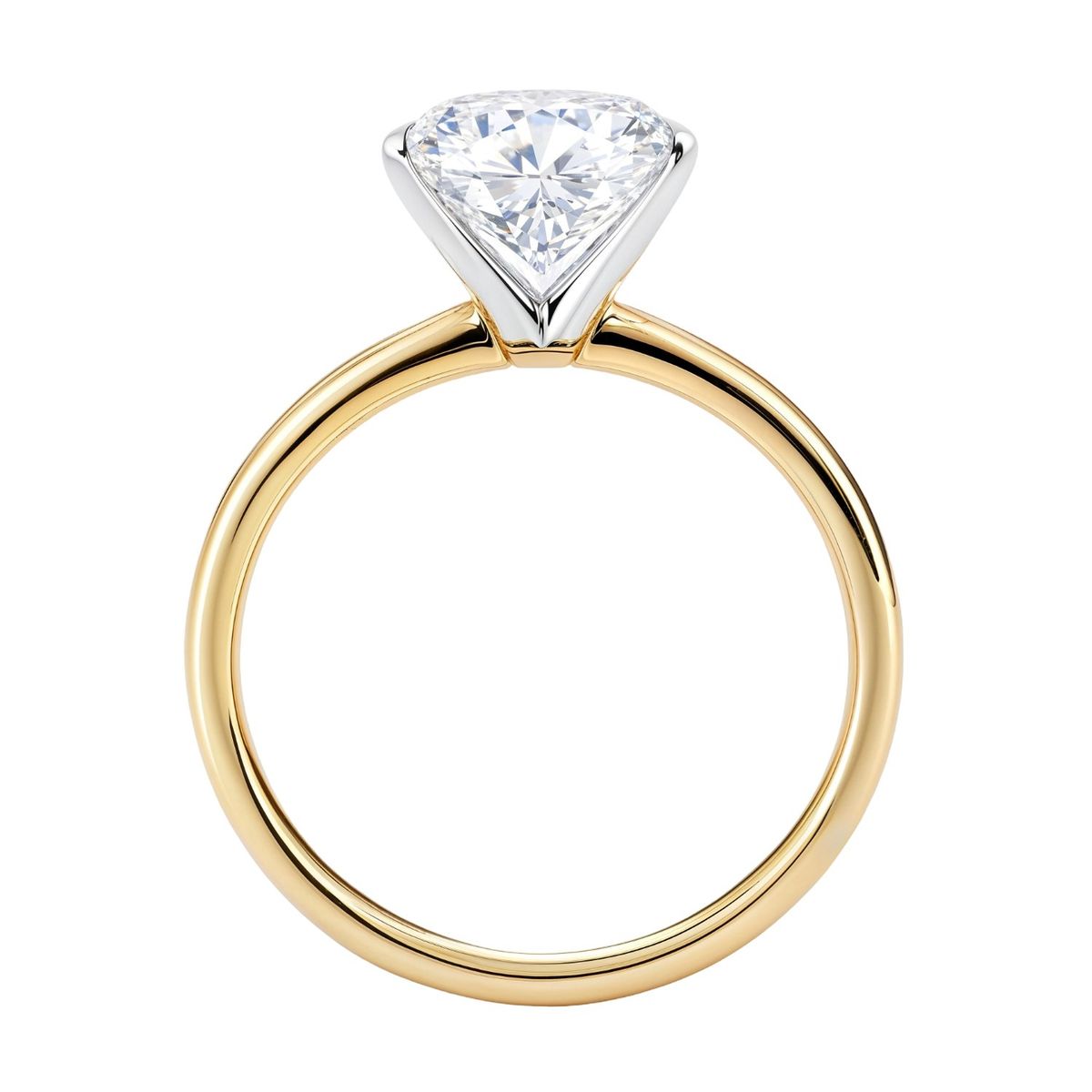 2 Carat Oval Lab Grown IGI G/VS1 Diamond Solitaire Ring in 14K Yellow Gold thumbnail 5