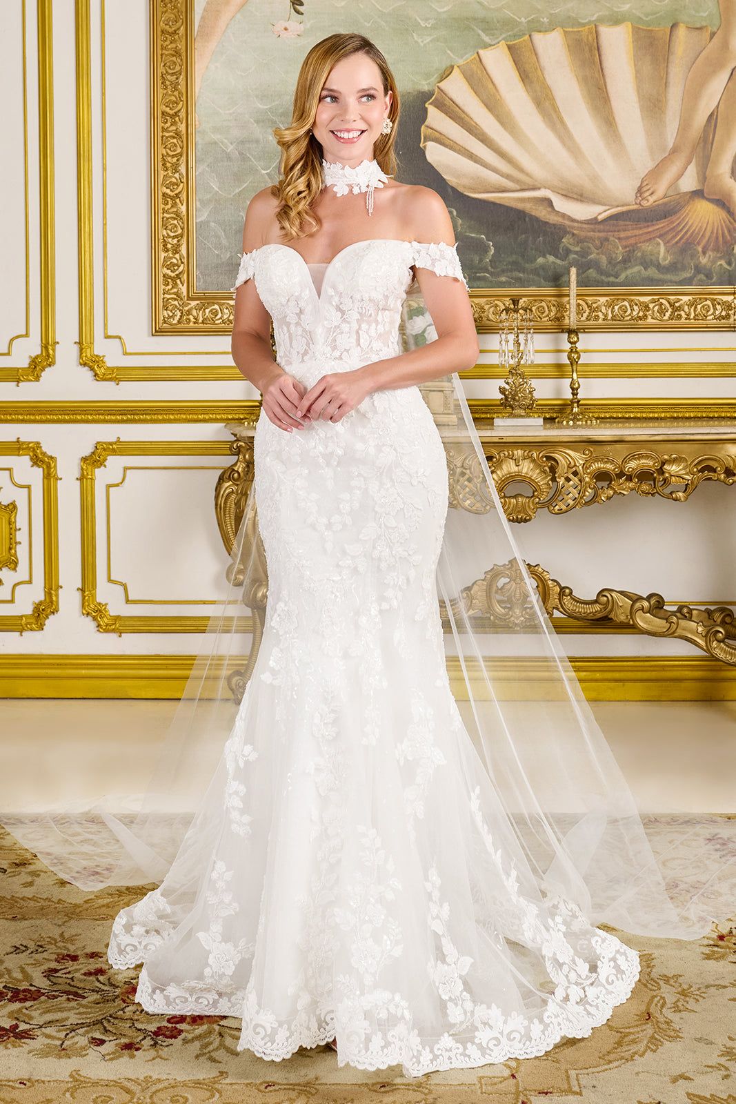 Fitted Off Shoulder Bridal Gown by GLS Gloria GL3825