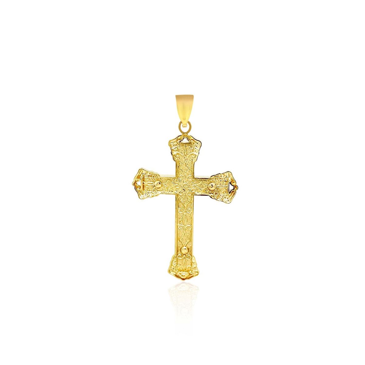 14k Yellow Gold Black Onyx Cross Pendant thumbnail 2