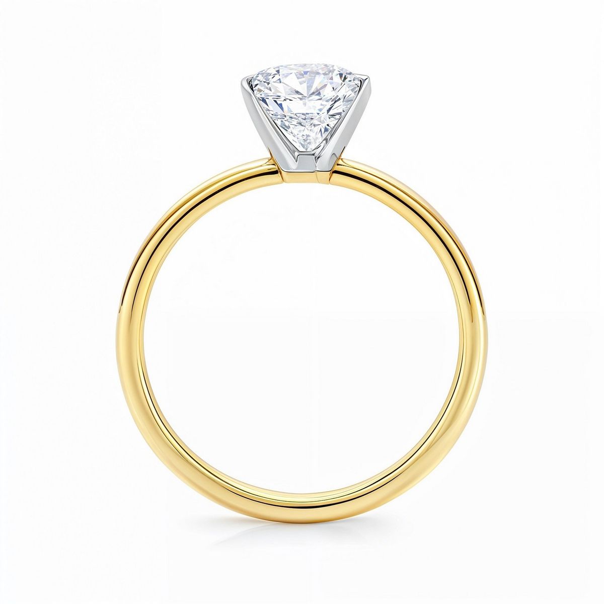 3 Carat Radiant Lab Grown IGI G/VS1 Diamond Solitaire Ring in 14K Yellow Gold thumbnail 5