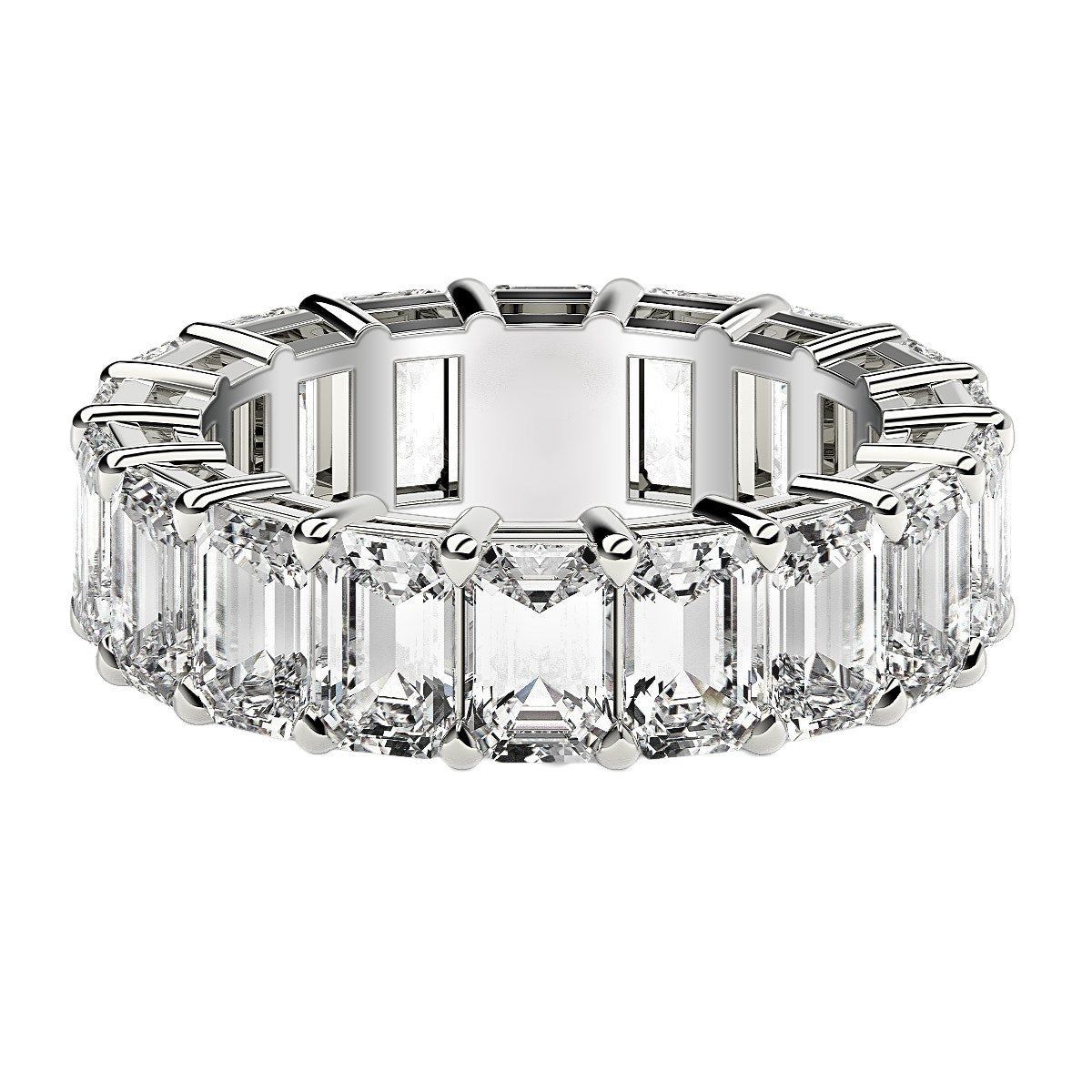 Emerald Cut Lab Grown Diamond Eternity Ring in 14k White Gold (8 cttw FG/VS2) thumbnail 2