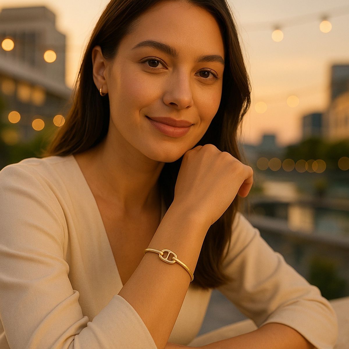 Single Mariner Link Bangle in 14K Yellow Gold (12.00 mm) thumbnail 3