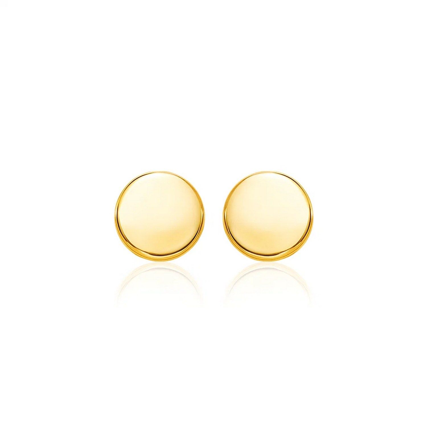 14k Yellow Gold Polished Round Post Earrings(5.5mm)
