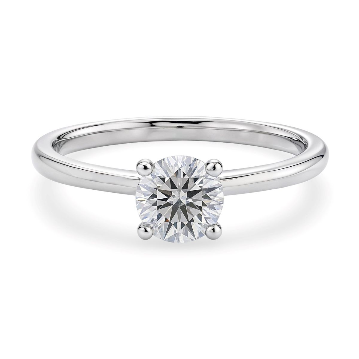 1 Carat Round Lab Grown IGI G/VS1 Diamond Solitaire Ring in 10K White Gold thumbnail 5