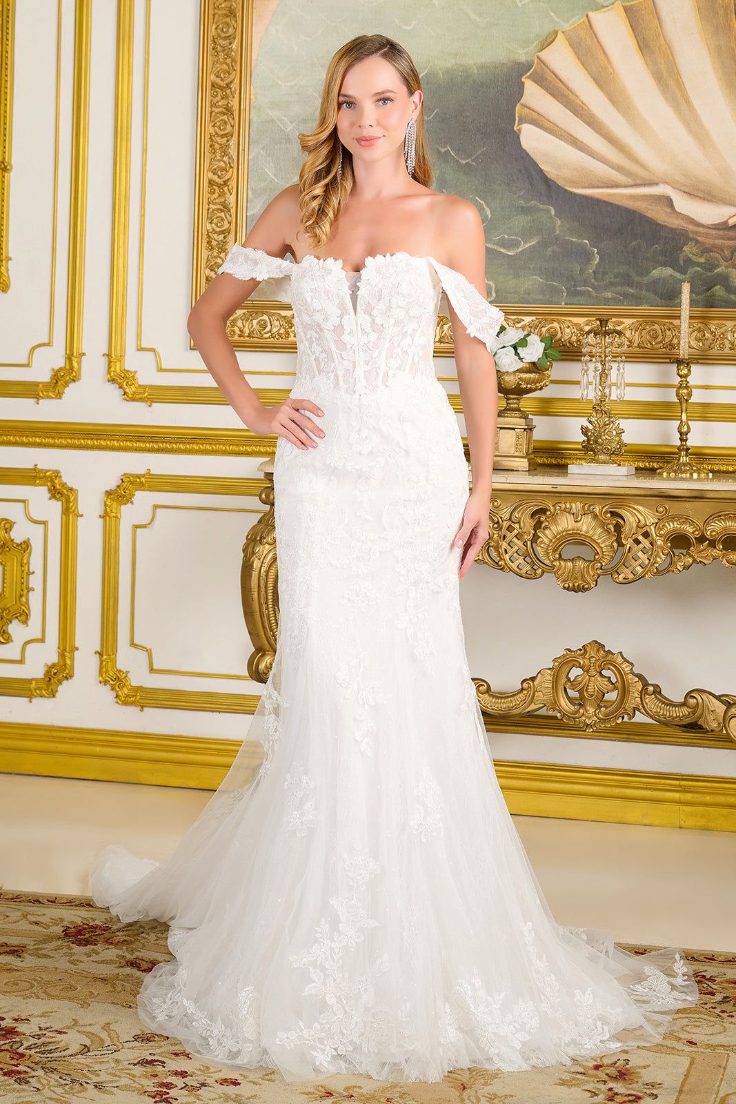Fitted Off Shoulder Bridal Gown by GLS Gloria GL3713