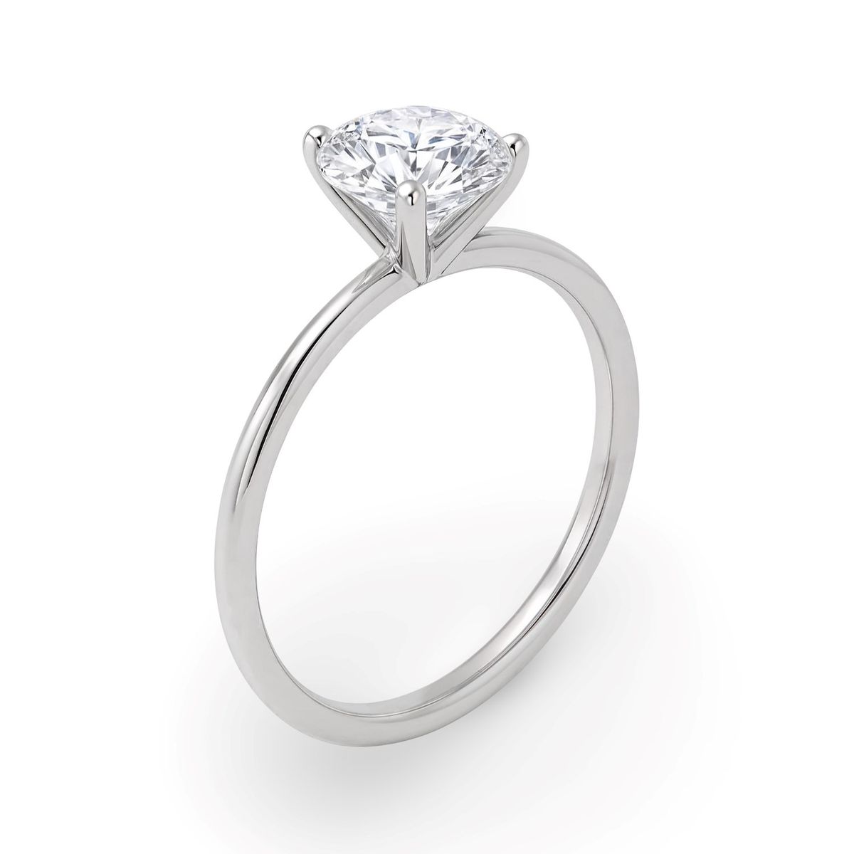 1 1/2 Carat Round Lab Grown IGI G/VS1 Diamond Solitaire Ring in 14K White Gold thumbnail 4