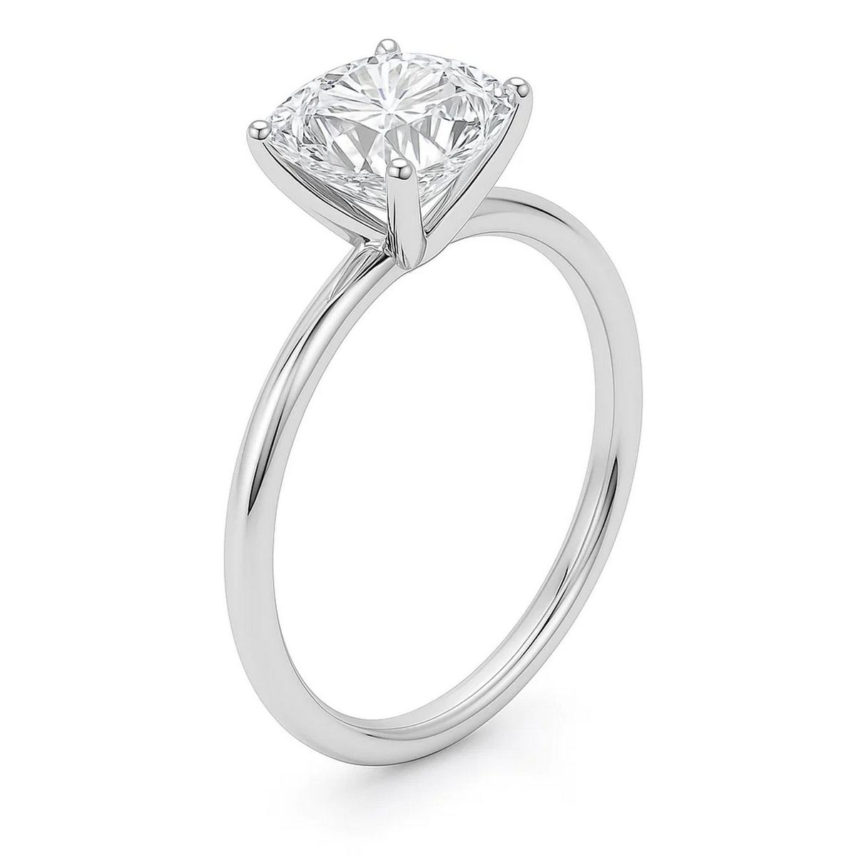 3 Carat Cushion Lab Grown IGI G/VS1 Diamond Solitaire Ring in 14K White Gold thumbnail 3