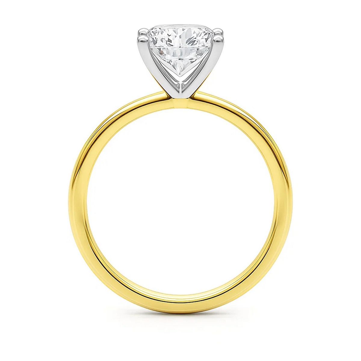 2 Carat Princess Lab Grown IGI G/VS1 Diamond Solitaire Ring in 14K Yellow Gold thumbnail 5