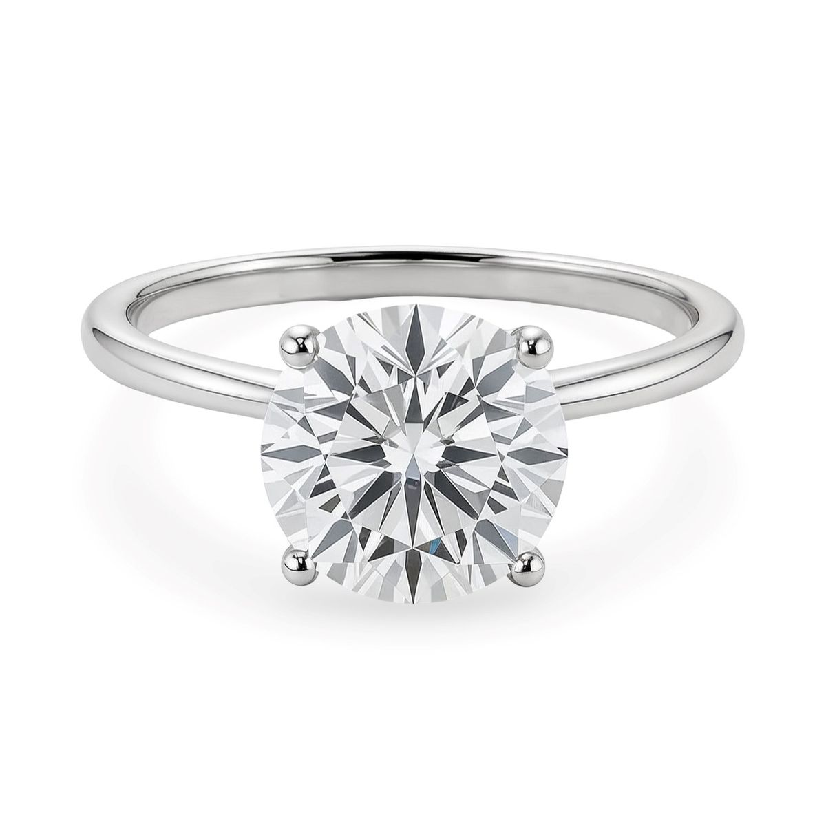 2 Carat Round Lab Grown IGI G/VS1 Diamond Solitaire Ring in Sterling Silver thumbnail 5